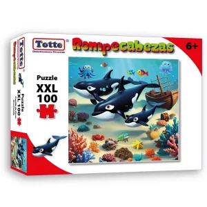 T400 Rompecabezas Familia de Orcas 100 Piezas XXL