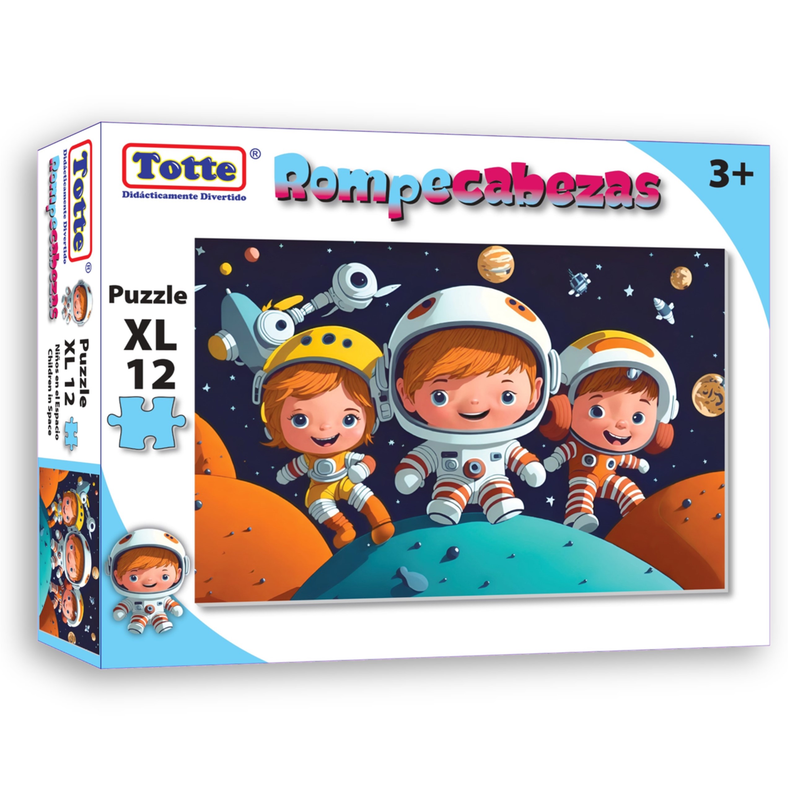 T253 Rompecabezas Niños en el Espacio 12 Piezas XL